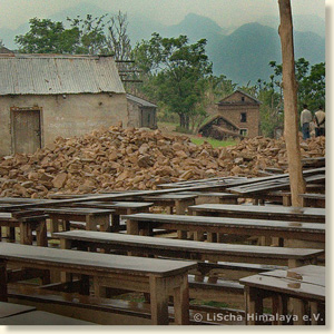 Das zerstörte Schulgebäude von Silinge